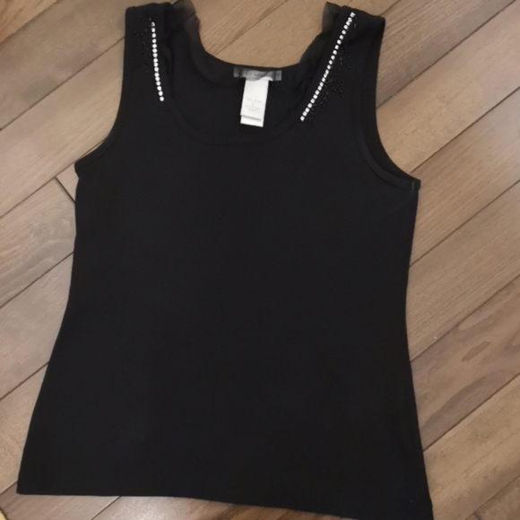 Cotton tank top with studs and beads - Picture 2 of 9